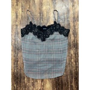Abercrombie & Fitch SMALL Plaid Lace Tank Top